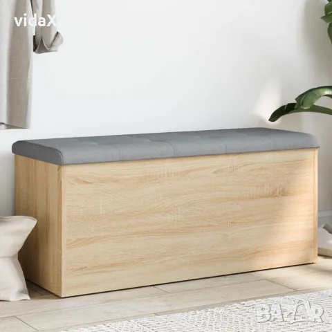 vidaXL Пейка за съхранение, дъб сонома, 102x42x45 см, инженерно дърво, снимка 2 - Маси - 56148131