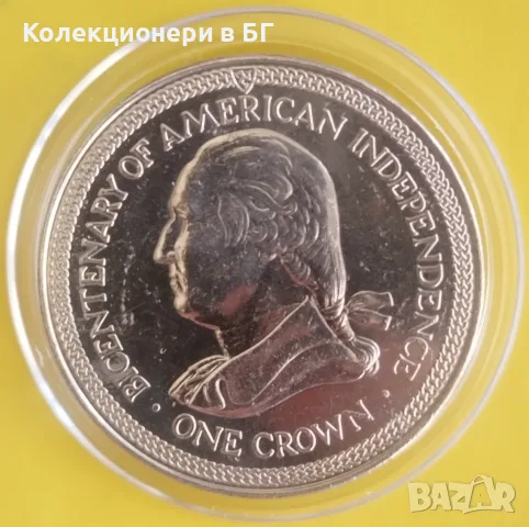 1 КРОНА 1976 ГОДИНА - ОСТРОВ МАН, снимка 2 - Нумизматика и бонистика - 56138816