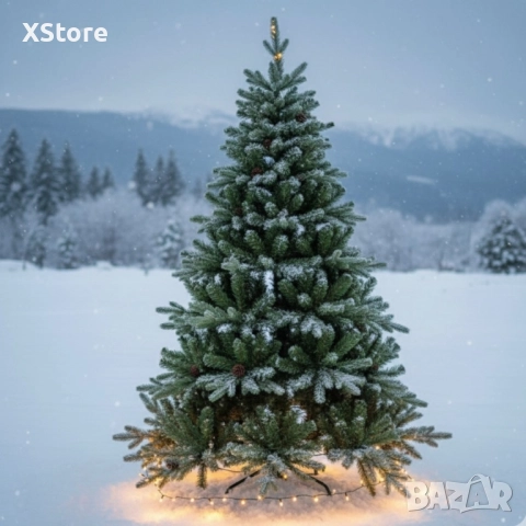 Красива коледна елха с естествено излъчване – празниците започват тук! Размери от 120 см. до 240 см.