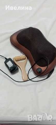Масажна електрическа възглавница, с подарък дървен Рол масажор, 25 лв, снимка 2 - Масажори - 51827046