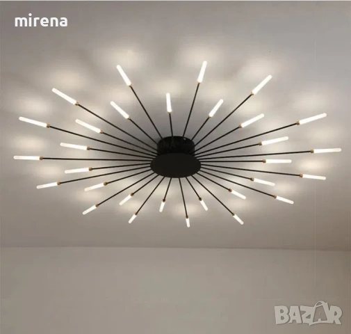 Модерна LED ЛЕД фойерверки, цвете, скандинавска, полилеи (30 глави), снимка 5 - Лампи за таван - 53134110