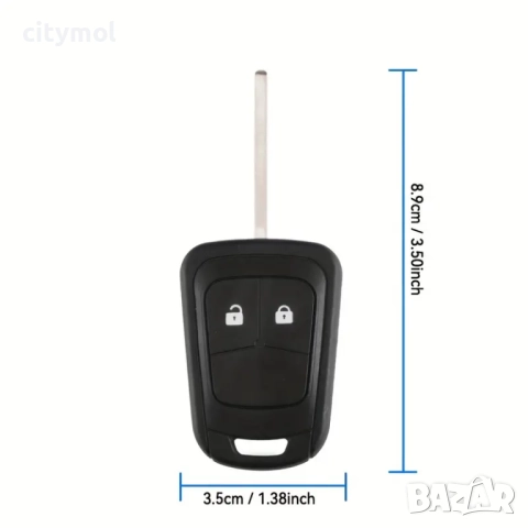 Кутийка за ключ с 2 бутона за OPEL/Vauxhall  Astra, Zafira, Insignia, с острие HU100, снимка 3 - Аксесоари и консумативи - 51571716