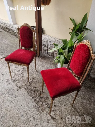 Чифт страхотни антикварни метални столове , снимка 4 - Антикварни и старинни предмети - 47311666