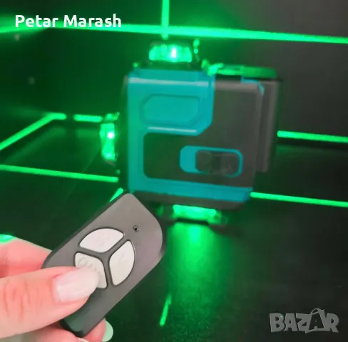 Самонивелиращ Лазерен Нивелир 4D с 16 Линиии Зелен Лазер и Тринога в Куфар, снимка 5 - Измервателни инструменти - 50409474