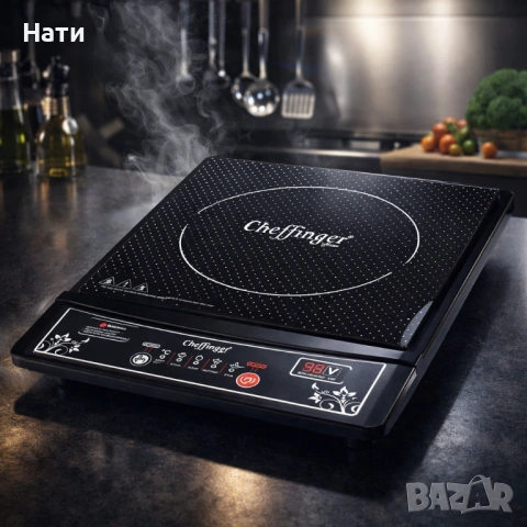 Индукционен котлон Cheffinger - 2000W, с дигитален дисплей, таймер и защита от прегряване Гаранция, снимка 6 - Котлони - 53718696