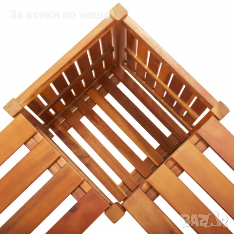 Градинска ъглова пейка с плантер, 117x117x40 cм, акация масив Код P70, снимка 2 - Градински мебели, декорация  - 49146030