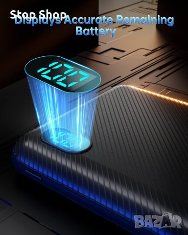 Power Bank, 10000 mAh Power Bank, малък, но здрав, ултра тънък с LED дисплей, външна батерия за моби, снимка 4 - Външни батерии - 42420467