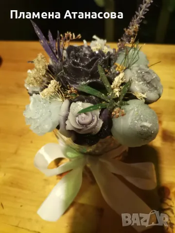 Букети от ароматни соеви свещи, снимка 4 - Декорация за дома - 50236684