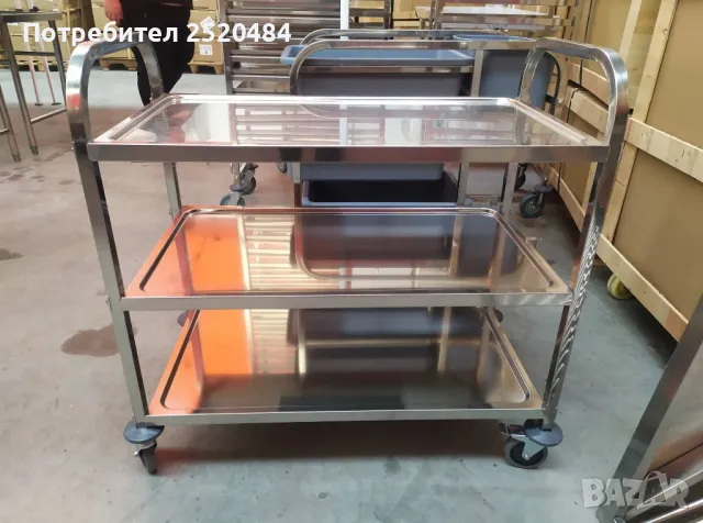 Колички за сервиране на три нива от неръждаема стомана.2 Модела ТОП цена 299лв/152,88€, снимка 2 - Обзавеждане за заведение - 48544943