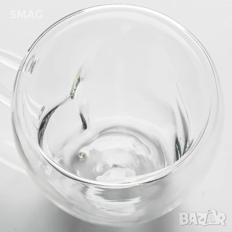 Стъклена двустенна чаша с форма на сърце – 240 мл_1197662, снимка 4 - Чаши - 53415903