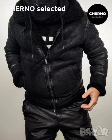 Мъжко бомбър яке от естествена агнешка кожа•кожух LEVI'S MADE & CRAFTED Shearling Bomber – M•L, снимка 12 - Якета - 53663962