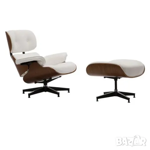 Кресло с табуретка Relax Бяла