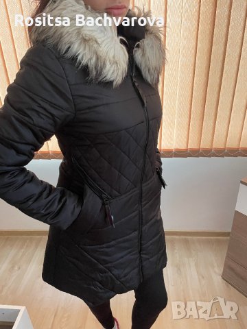 Черно шушляково яке, размер Л, снимка 4 - Якета - 38896048