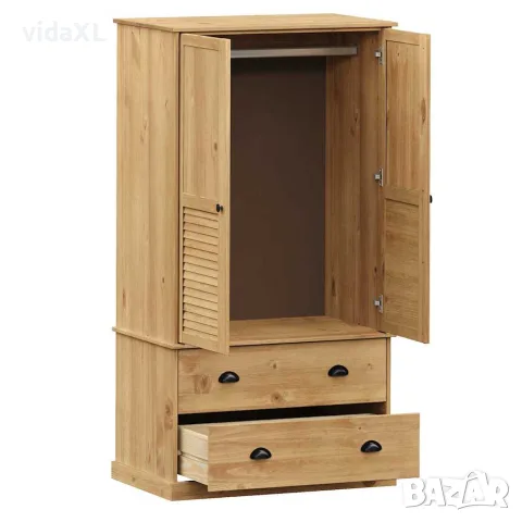 vidaXL Гардероб VIGO, 90x55x170 см, бор масив, снимка 5 - Гардероби - 56147345