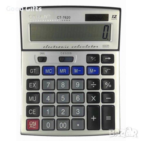КАЛКУЛАТОР CITIZEN CT - 7620 С 12 ЦИФРИ И ДВОЙНО ЗАХРАНВАНЕ, снимка 2 - Друго - 40678052
