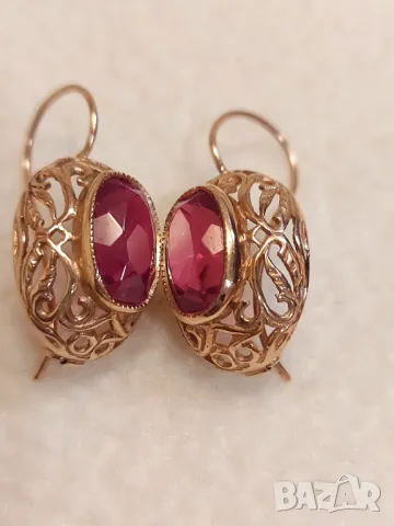 Руски златен комплект с рубини, снимка 7 - Бижутерийни комплекти - 47848835