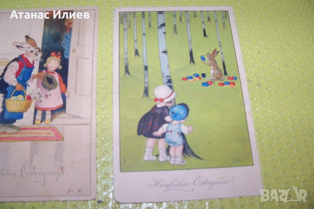 Лот от 5 стари немски великденски картички, снимка 3 - Други ценни предмети - 34620127