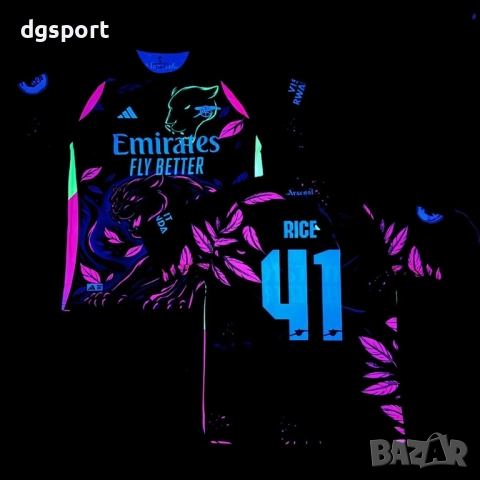 Флуоресцентна футболна фланелка на АРСЕНАЛ#ДЕКЛАН РАЙС#41!