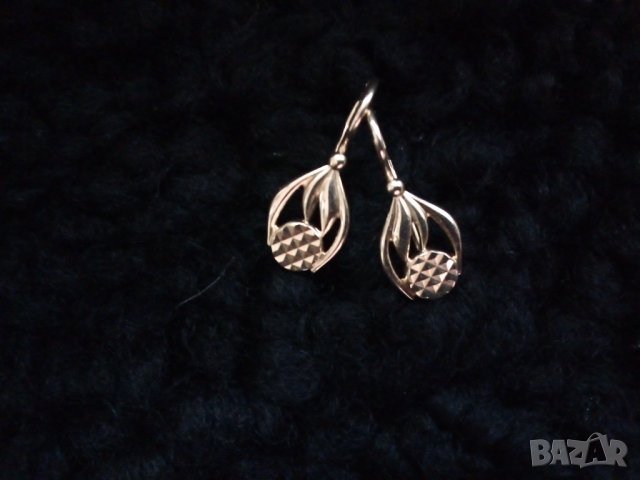 Антикварни руски златни обеци  лалета 583 /звезда, сърп и чук/, снимка 8 - Обеци - 33733031