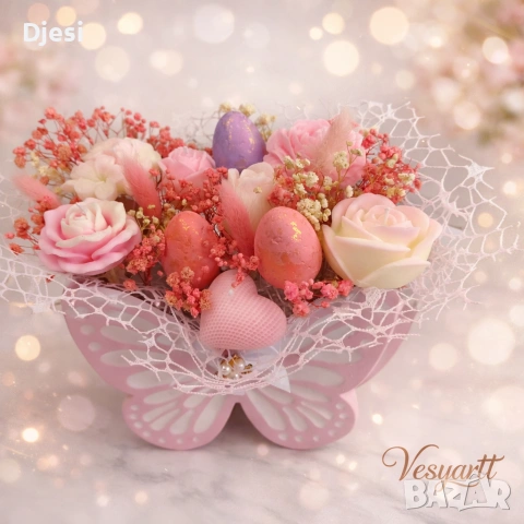 Букет със соеви свещи, снимка 5 - Ръчно изработени сувенири - 53820955