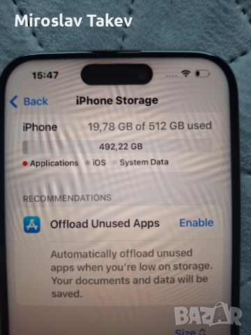 IPHONE 15 PRO 512GB 91% като нов отключен към всички оператори, снимка 7 - Apple iPhone - 52460316
