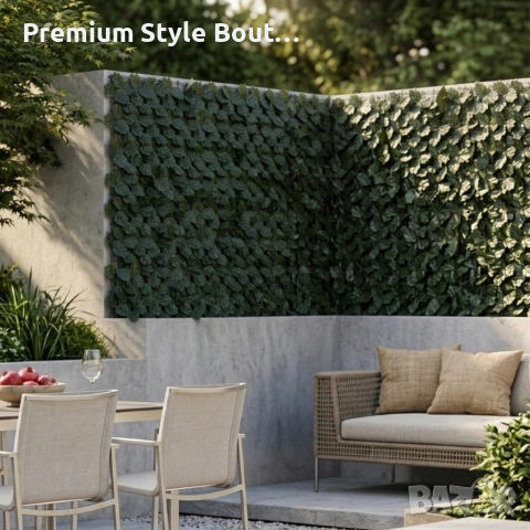 Изкуствен жив плет "Бръшлян" 1х3м – Декоративна ограда за балкон и градина с UV защита, снимка 2 - Огради и мрежи - 53833188