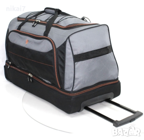 Пътнически сак с колела и теглич на две нива отделение за обувки 135L, снимка 5 - Сакове - 44792587
