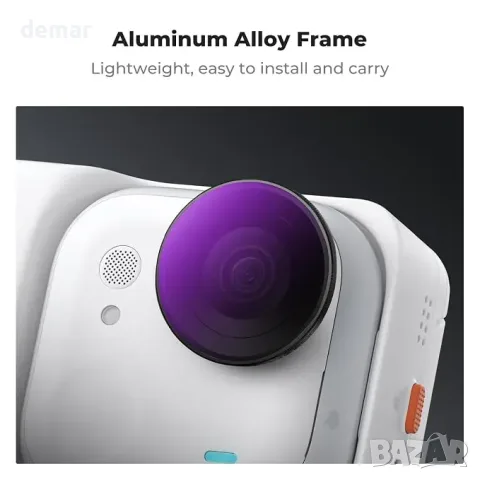 K&F CONCEPT ND/PL филтри комплект за Insta360 Go Ultra (ND8/PL+ ND16/PL+ ND64/PL ND3/PL+) – 4 броя, снимка 4 - Обективи и филтри - 55777171