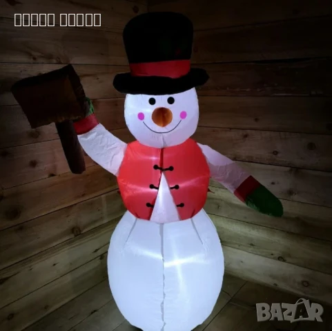 Снежен човек,надуваем,LED светлини,многоцветен, снимка 4 - Други - 51415693