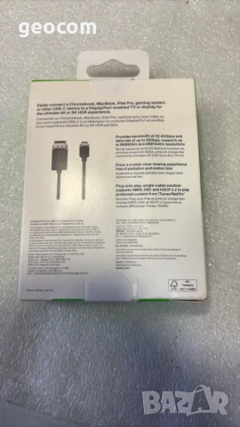Belkin Conncet USB-C към DipslayPort V.1.4 (8k-60Hz/4k-144Hz,2m), снимка 4 - USB кабели - 50762626