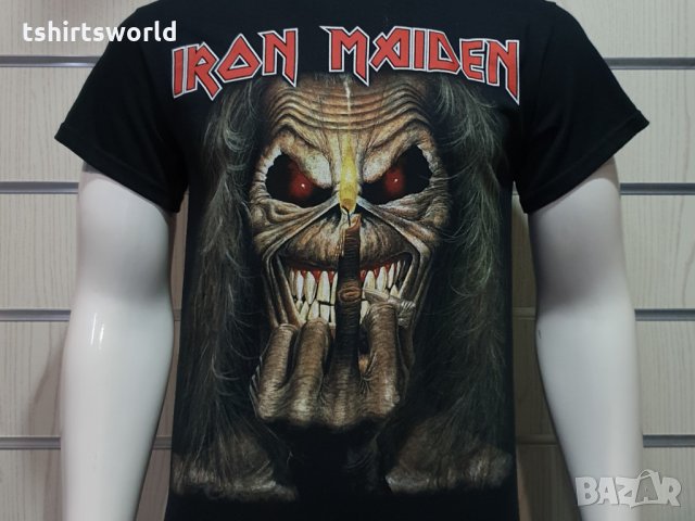Нова мъжка тениска с дигитален печат на музикалната група Iron Maiden- Eddie Candle Finger, снимка 7 - Тениски - 34598668