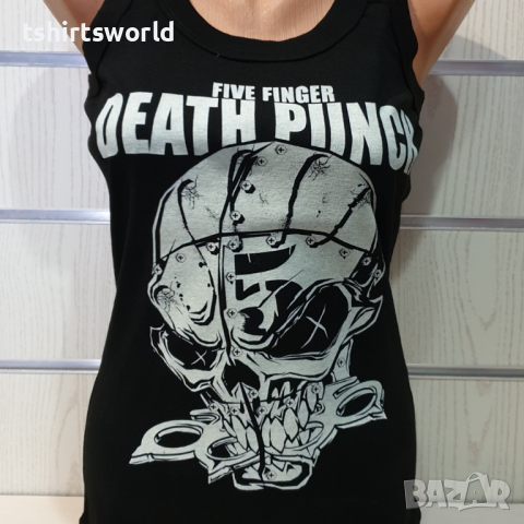 Нов дамски потник с дигитален печат на музикалната група Five Finger Death Punch, снимка 3 - Потници - 36505775