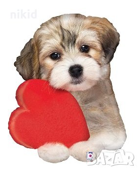 сладко Куче кученце със сърце Свети Валентин фолио фолиев, снимка 2 - Други - 35766215