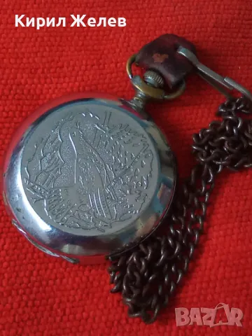 МЪЛНИЯ ГЛУХАР Стар РУСКИ ДЖОБЕН ЧАСОВНИК МОЛНИЯ СССР с ПОРЦЕЛАНОВ ЦИФЕРБЛАТ и КЮСТЕК 34879, снимка 11 - Джобни - 46505166