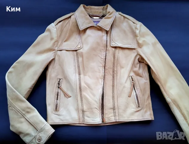 7 for All Mankind кожено яке цвят камила М, снимка 9 - Якета - 47560241