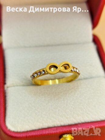 Красиви дамски пръстени медицинска стомана с18 каратово златно покритие , снимка 7 - Пръстени - 44566356