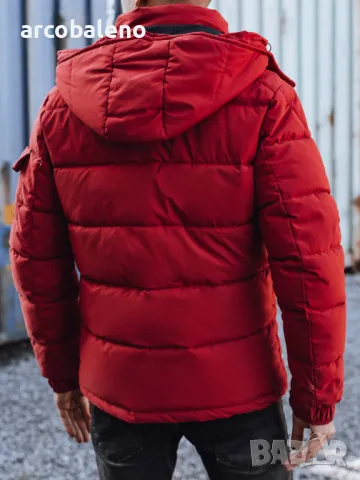 Мъжко зимно ватирано яке с качулка, 4цвята , снимка 13 - Якета - 47434573