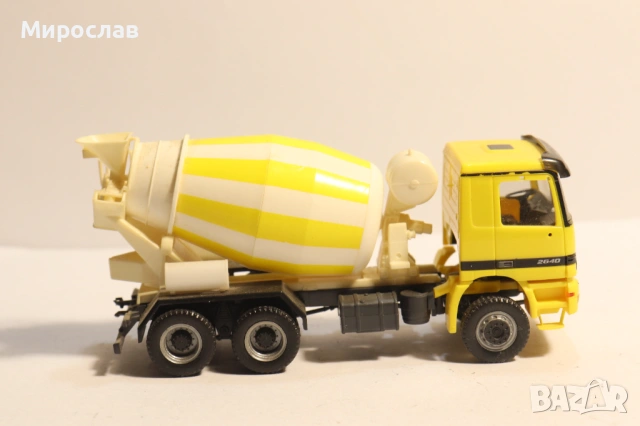 HERPA H0 1/87 MERCEDES БЕТОНОВОЗ МИКСЕР МОДЕЛ КАМИОН., снимка 3 - Колекции - 53537367