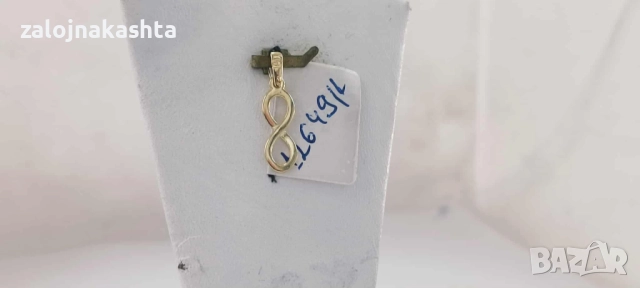 Нова Златна висулка безкрайност-0,45гр/14кр, снимка 3 - Колиета, медальони, синджири - 52156510