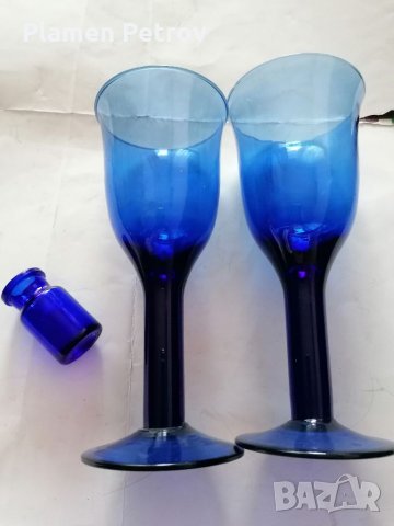 Сини чаши за вино , снимка 2 - Чаши - 35968914