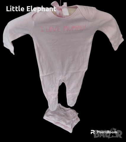 Цяла пижамка ромпърче за 9-12 мес момиченце"I love mummy",Англия/нова