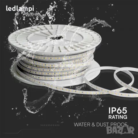 LED лента 2835 220V IP65 120LED Топло Бяла Светлина 50m/ролка, снимка 4 - Лед осветление - 48283375
