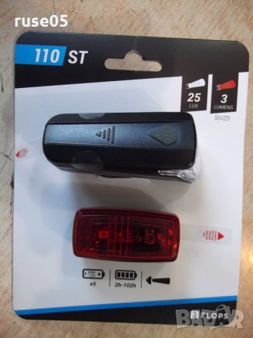 КОМПЛЕКТ"ELOPS"LED ФАР И СТОП ЗА ВЕЛОСИПЕД ST 110 НА БАТЕРИИ, снимка 2 - Аксесоари за велосипеди - 35686031