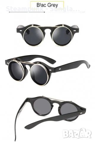 Ново 2023 Retro Vintage Unisex Steampunk слънчеви очила, снимка 1 - Слънчеви и диоптрични очила - 39516327