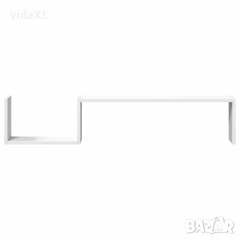 vidaXL Стенни рафтове, 2 бр, бели, 100x15x20 см, инженерно дърво, снимка 5 - Ракли - 56147789