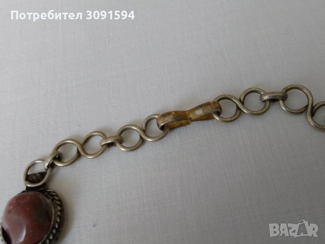 колие със полоскъпоценен камък, ретро племенно колие, ретро бижута, снимка 6 - Антикварни и старинни предмети - 41877109