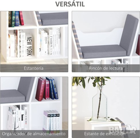 Стелаж със седалка / Етажерка за книги / Детска пейка YJ1201401E, снимка 4 - Шкафове - 41040645