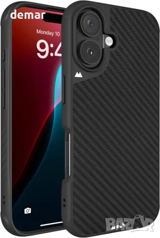 Калъф Mous за iPhone 16 с MagSafe - въглеродни влакна