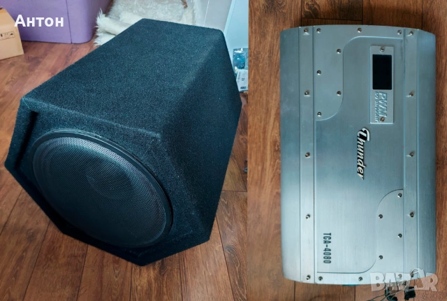 Мощна Бас Каса 12" + Усилвател Thunder TCA-4080 Пълен комплект за кола