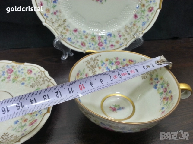 Стар немски порцелан троен сет за кафе чай , снимка 6 - Антикварни и старинни предмети - 52267308